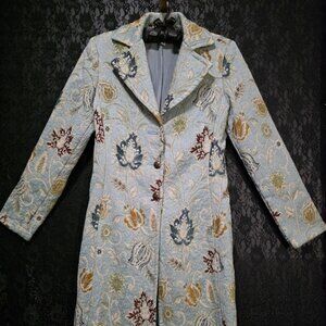CAbi Guinevere Tapestry Brocade Pea Coat 10